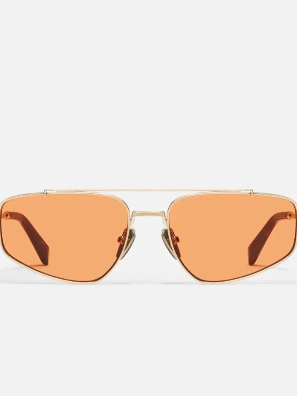 Quay Australia Gold Frame Sunglasses with Orange Lenses